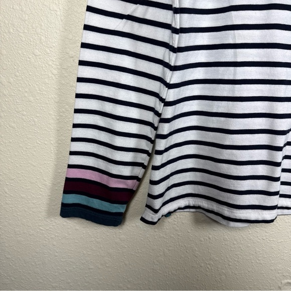 Boden Stripes Ahead Of The Rest Black White Tee Womens 8 - Picture 2 of 7